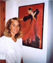 Sharon Quick with pastel: 'The Flamenco Dancer'